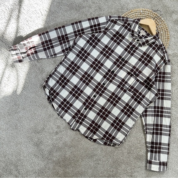 Filson Men’s Rustic Oxford Shirt Button Up Longsleeve Brown Plaid Cotton XL - Picture 4 of 14